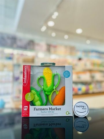 Set 3 gặm nướu Silicone hình nông sản Infantino (0m+)