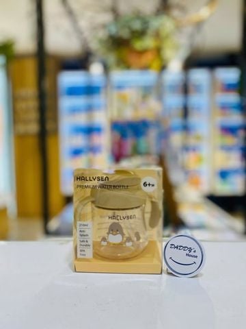 Bình tập uống có ống hút Hallysen - Màu be 6th (210ml)