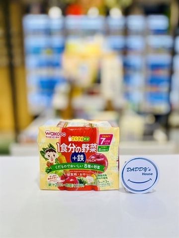 Nước ép Wakodo 8 loại rau củ và táo từ 7th - NĐ (3x125ml)