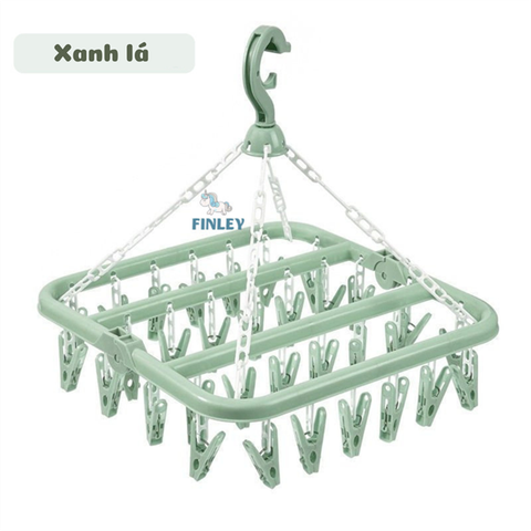 Móc chùm vuông Finley Inova 32 kẹp (Màu xanh lá)