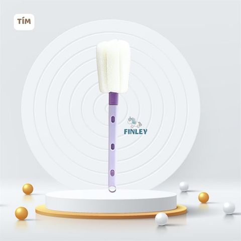 Cọ rửa bình sữa, tay cầm điều chỉnh độ dài ngắn Finley (Màu tím)