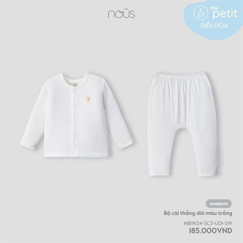 Bộ dài cài thẳng màu trắng Nous (NB)