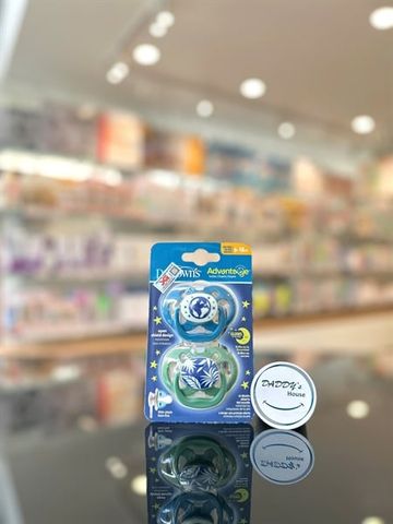 Bộ 2 ty ngậm dạ quang Dr Brown's - Màu xanh (6-18th)