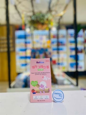 Bánh ống ngũ cốc Babba's baby vị dâu & việt quất bé 8 tháng (40g)