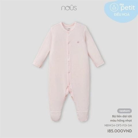 Bộ liền dài tất màu hồng Nous (NB)