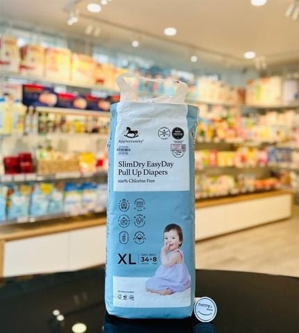 Tã quần ban ngày Applecrumby Slimdry Easyday Mega Pull Up size XL34+8 (12-18kg)