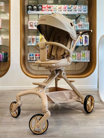 Xe đẩy Vinng Q11 có kèm quạt mini (Màu nâu kem)