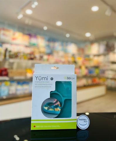 Bộ khay ăn kèm thìa Silicone Bbluv Yumi Aqua (4th)