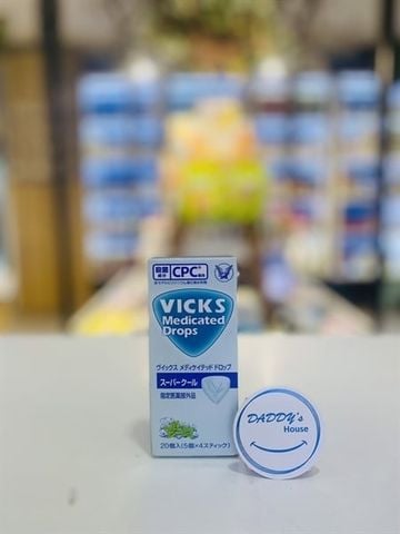 Kẹo ngậm Vicks ngừa đau họng, viêm, ho hương bạc hà đá Nhật - NĐ (20v)