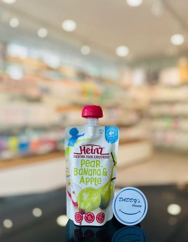 Trái cây nghiền lê, chuối, táo Heinz - 4th - NK (120g)