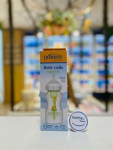 Bình sữa Dr Brown's Option Plus nhựa PP - Hươu cao cổ (270ml)