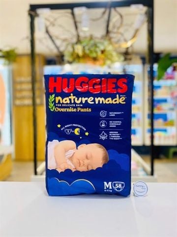Tã quần Huggies Nature Made Overnite size M 58 miếng (6-11 kg)