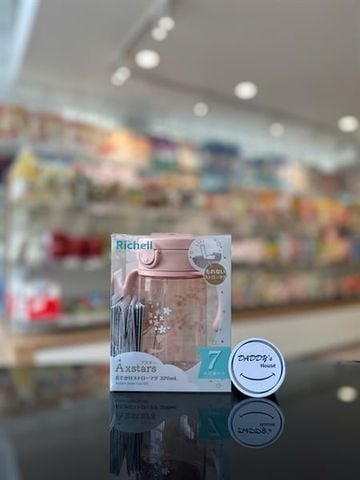 Bình nước ống hút Richell Axstars - màu hồng 7th (320ml)