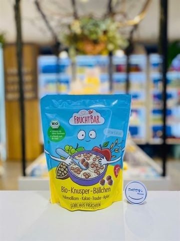 Ngũ cốc hữu cơ Fruchtbar vị yến mạch, cacao, nho & táo - 1 tuổi (125g)