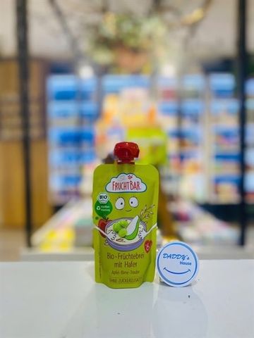 Táo, lê, nho và yến mạch hữu cơ xay nhuyễn Fruchtbar - 6th (120g)