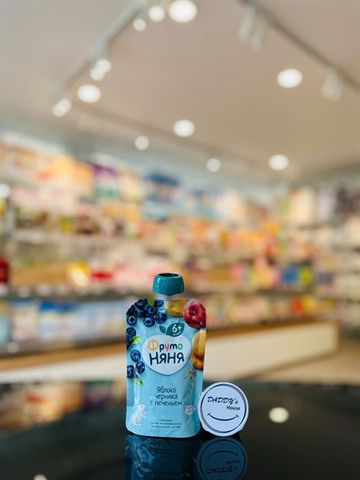 Trái cây nghiền vị táo, việt quất và bánh quy Fruto 6th (90g)