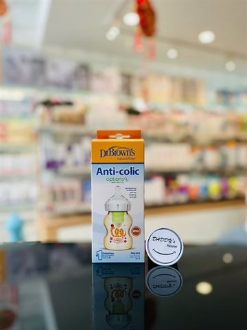 Bình sữa Dr Brown's Option Plus cổ rộng họa tiết rắn PPSU (150ml)