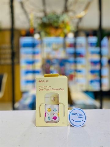 Bình tập uống Moyuum PPSU One Touch Straw Cup Yellow (170ml)
