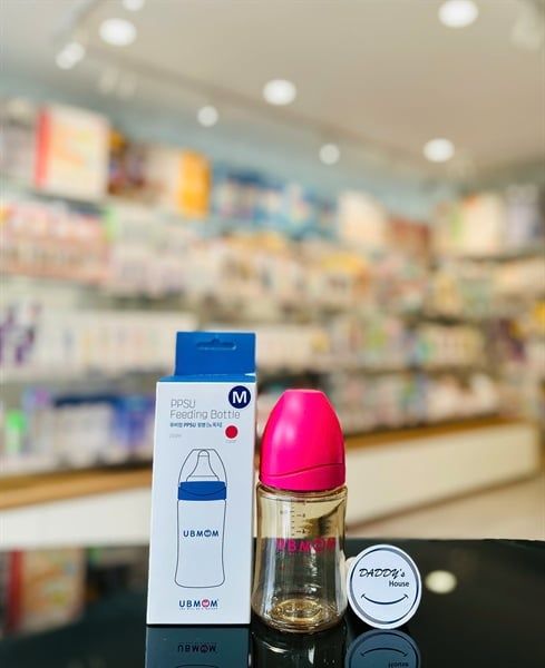 Bình sữa UBMOM PPSU hồng size M 200ml – Daddy's House