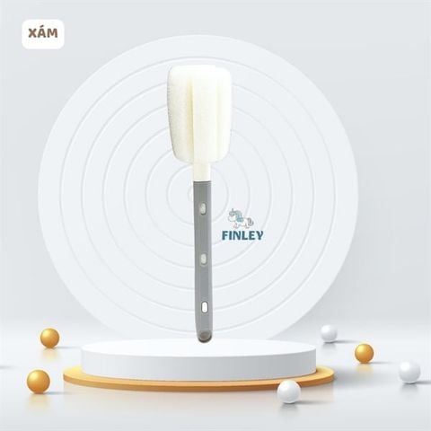 Cọ rửa bình sữa, tay cầm điều chỉnh độ dài ngắn Finley (Màu xám ghi)