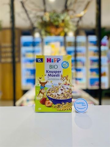 Ngũ cốc hữu cơ Hipp vị yến mạch, cacao, chuối & dâu - 15th (200g)