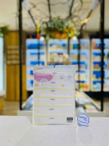 Set 5 khăn sữa Nous Muslin trắng họa tiết quả lê (30 x 30cm)