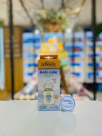Bình sữa Dr Brown's Option Plus nhựa PPSU - Họa tiết Voi xanh (150ml)