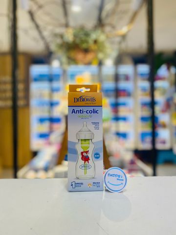 Bình sữa Dr Brown's Option Plus thủy tinh - Họa tiết hình Cáo (270ml)