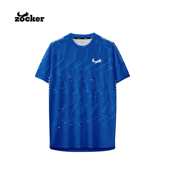 Áo pickleball Zocker Power One - Cổ tròn - Xanh dương