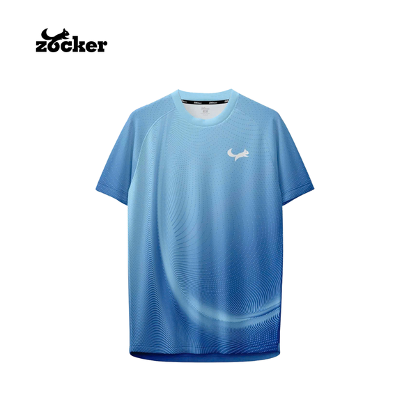 Áo pickleball Zocker Signature - Cổ tròn - Xanh dương
