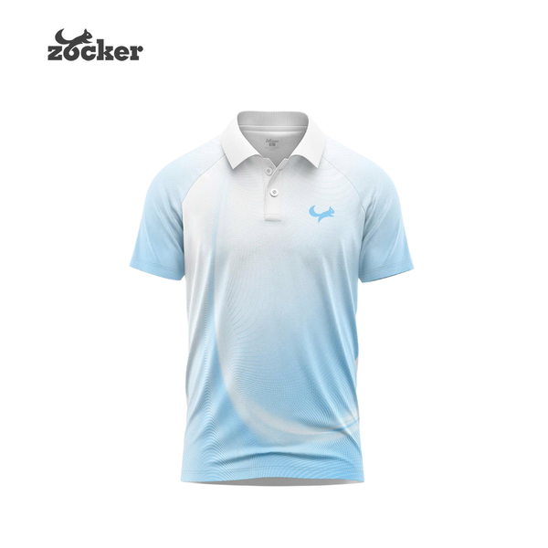 Áo pickleball Zocker Signature - Polo - Trắng Xanh