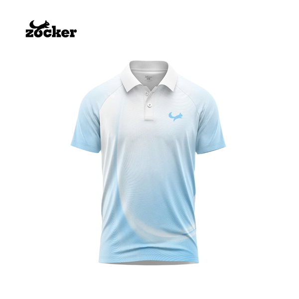 Áo pickleball Zocker Signature - Polo - Trắng Xanh