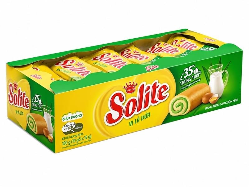 SN.PC-Bánh. Panda Flavored Cream Filled Cake Roll Solite 18gx10