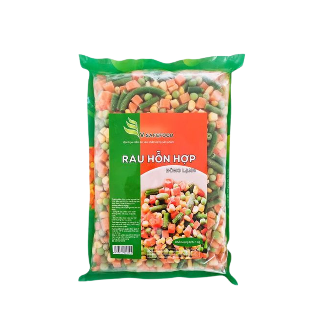 VEF-Rau củ ĐL. Frozen Mixed Vegetables V-Safefood 500g ecp