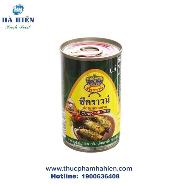CA-Đồ hộp. Mackerel In Balck Pepper Sauce Sea crown 155g