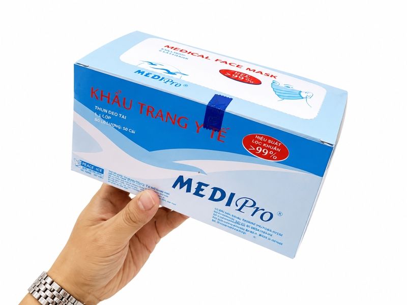 PU-Tiêu dùng. Blue Medical Face Mask 3-Ply MediPro