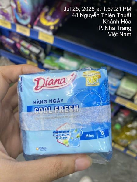 PU-Tiêu dùng. Cool Fresh Daily Panty Liners Diana 8 Pads