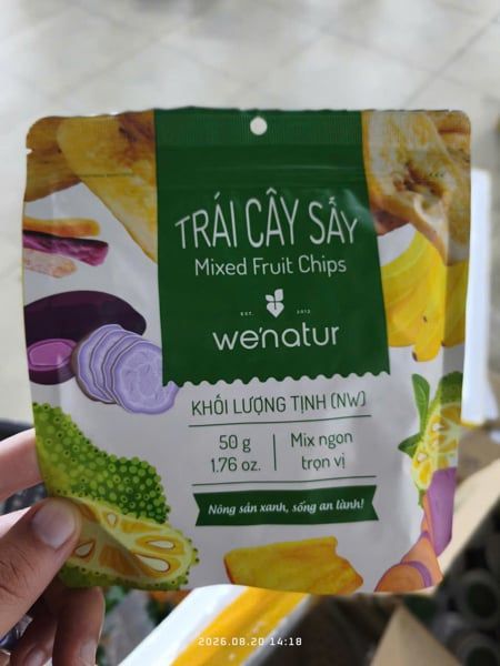 FRD-Trái cây sấy. Mixed Fruit Chips We'natur 50g
