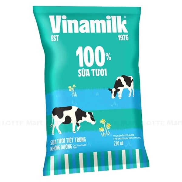 DA.M.F-Sữa. Unsweetened Sterilized Fresh Milk Vinamilk 220ml