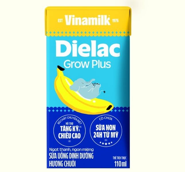 DA.M.F-Sữa. Banana Flavored Dielac Grow Plus Vinamilk 110ml