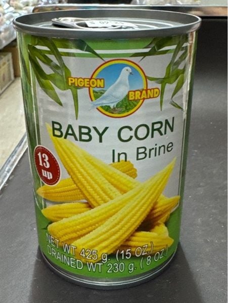 PK- Đồ ngâm. Baby Corn in Brine Pigeon 425g