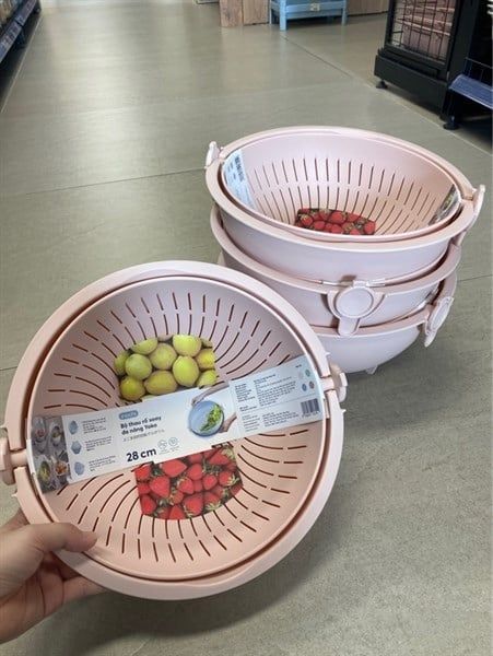 CU-Dụng cụ bếp. Multi-purpose Rotating Plastic Basket Yoko 28cm ecp