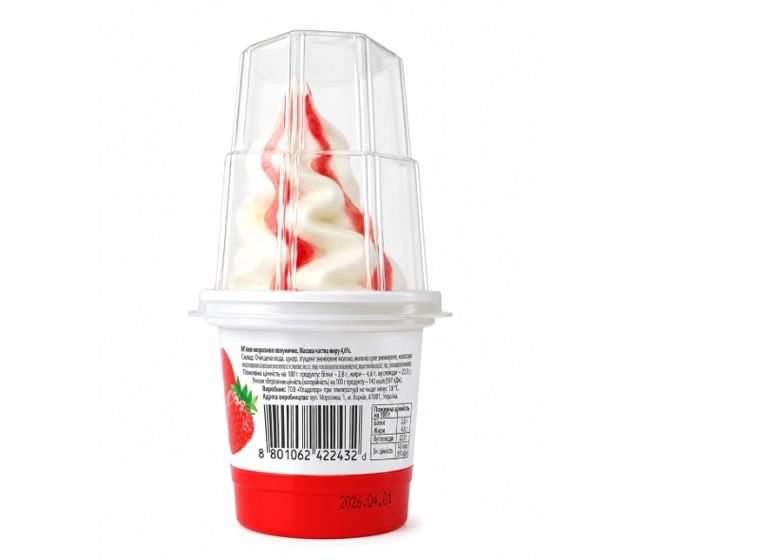 IC-Kem. Strawberry & Apple Flavor Ice Cream Double Bianco 185ml