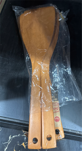 CU-Dụng cụ bếp. Leaf Shape Wooden Spatula 8.5x30cm (Sạn gỗ lá)