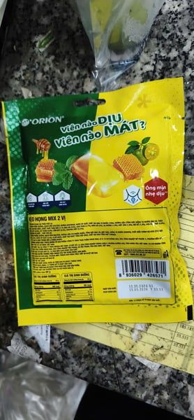 SN.CD-Kẹo. Mint Honey Throat Lozenges Orion 84g
