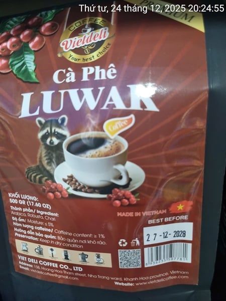 CF-Cà phê. Luwak Coffee Vietdeli 500g