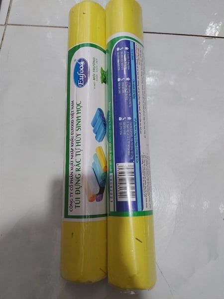 PU-Tiêu dùng. Yellow Biodegradable Garbage Bags Eufood 60x68x25