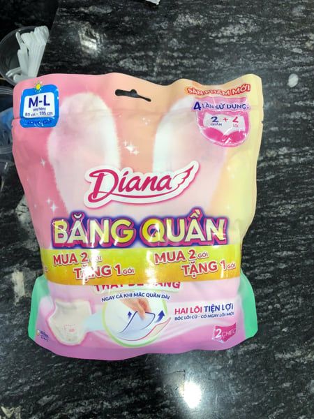 PU-Tiêu dùng. Combo Double Fresh Pants Tampon Diana M-L X3