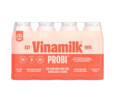 DY-Sữa chua. Peach Flavor Drink Yogurt Probi Vinamilk 4x130ml