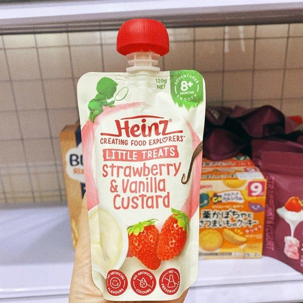 JA-Mứt. Mixed Purée For Babies From 8 Months Strawberry & Vanilla Custard
